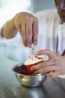 Cupcake velours rouge — Photo de stock