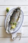 Trout cooked in foil — Stock Photo