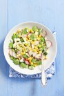 Bean salad with radishes and cucumbers — Stock Photo