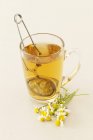 Bicchiere di tè alla camomilla — Foto stock