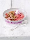 Soupe à la rhubarbe froide et pastèque — Photo de stock