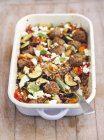 Meatballs with buckwheat and vegetables — Stock Photo