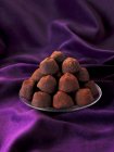 Dark chocolate truffles — Stock Photo