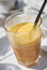 Glass with straw of juice — Stock Photo