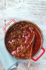 Hungarian goulash in pot — Stock Photo