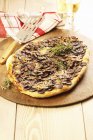 Sausage and rosemary pizza — Stock Photo