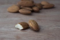 Brown half-eaten Almonds — Stock Photo