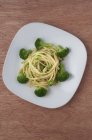 Tagliatelle pasta with broccoli — Stock Photo