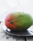 Mango fresco con gotas de agua - foto de stock