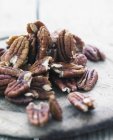 Pecan nuts in heap — Stock Photo