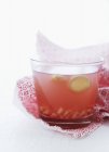 Hot ginger tea in glass — Stock Photo