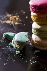 Colourful macaroons stacked — Stock Photo