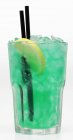 Turquoise cocktail with ice — Stock Photo