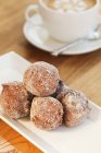 Cinnamon and raisin doughnuts — Stock Photo