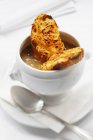 Onion soup with cheese — Stock Photo