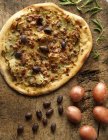 Potato pizza with anchovies — Stock Photo