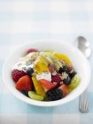 Fruit salad with yoghurt — Stock Photo