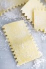 Fresh egg pasta sheets — Stock Photo