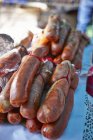 Home-made raw sausages — Stock Photo