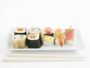 Various types of sushi — Stock Photo