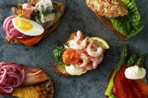 Шведська відкрити бутерброди — стокове фото