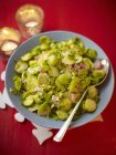 Brussels sprouts with ham — Stock Photo