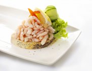 Open shrimp sandwich — Stock Photo