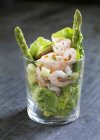 Shrimp cocktail in glass — Stock Photo