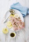 Marinated chicken skewers — Stock Photo