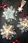 Gingerbread stars decorations — Stock Photo