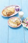 Pfannkuchen mit Vanillequark — Stockfoto