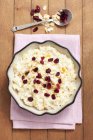Rice pudding with dried apricots — Stock Photo