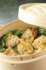 Won tons filled with chicken — Stock Photo
