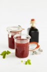 Strawberry jam in glass — Stock Photo