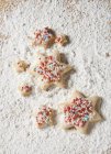 Star biscuits with sprinkles — Stock Photo