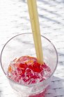 Aperol Spritz cocktail with crushed ice — Stock Photo