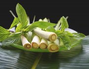 Fresh lemongrass and Thai basil — Stock Photo