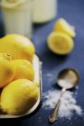 Fresh Lemons with sugar — Stock Photo