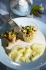Овощной салат с журавлем — стоковое фото