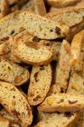 Closeup view of Biscotti with nuts and raisins — Stock Photo