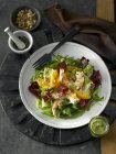 Winter salad with shrimps — Stock Photo