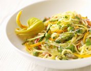 Egg pasta with summer vegetables — Stock Photo