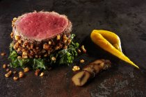 Beef fillet with nuts — Stock Photo