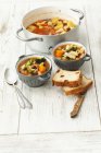 Vegetable soup with penne pasta — Stock Photo