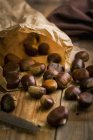 Chestnuts in paper bag — Stock Photo