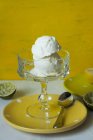 Lemon and lime ice cream — Stock Photo