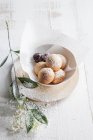 Ricotta dumplings with sugar — Stock Photo