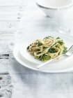Паста-спагетти карбонара — стоковое фото