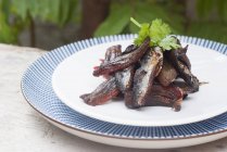 Fried dried sardines — Stock Photo