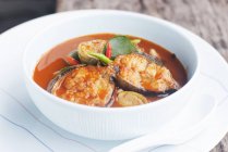 Spicy sour fish curry with catfish — Stock Photo
